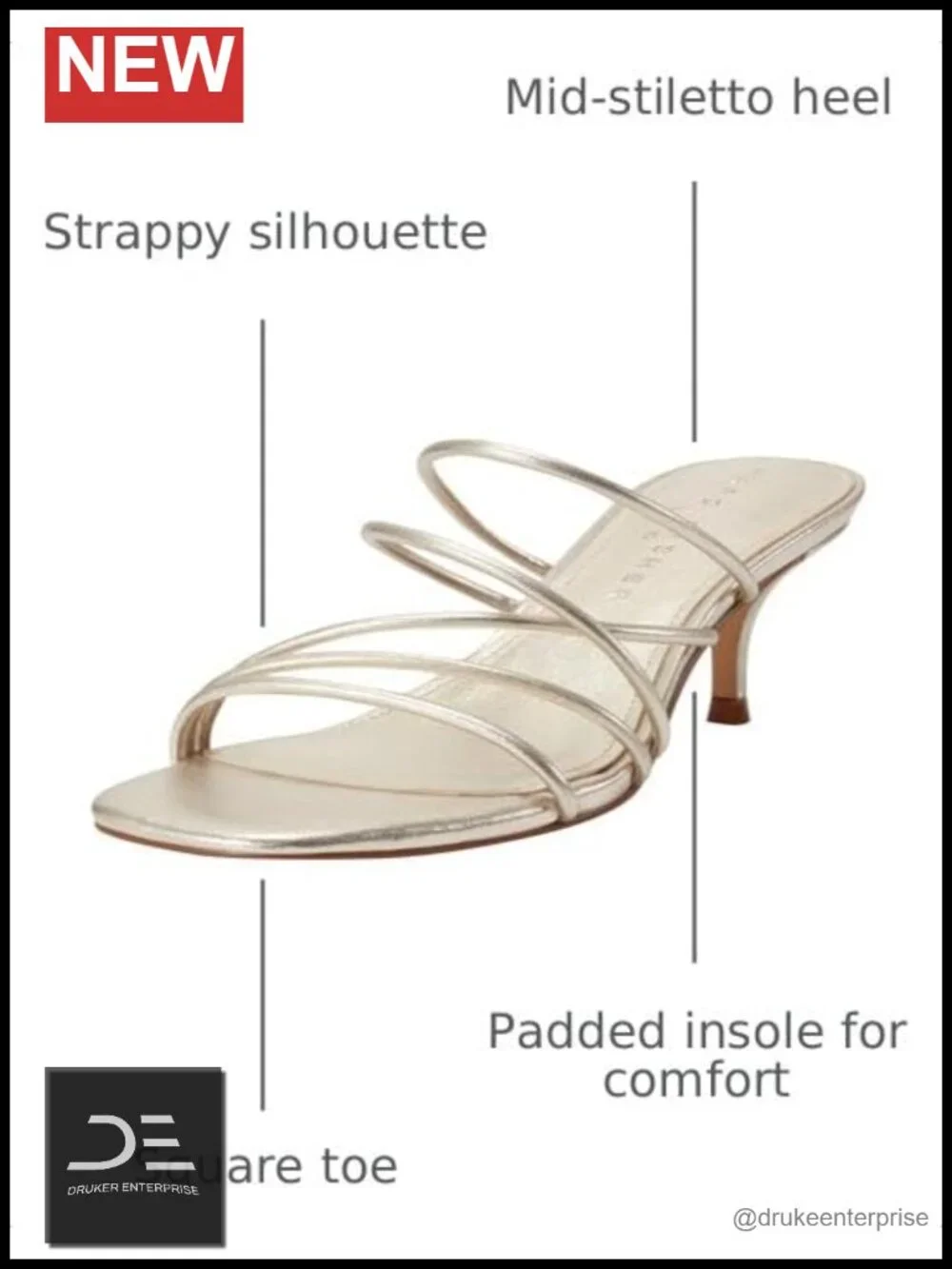 Heeled Sandals with Stiletto Heel and Slingback Strap